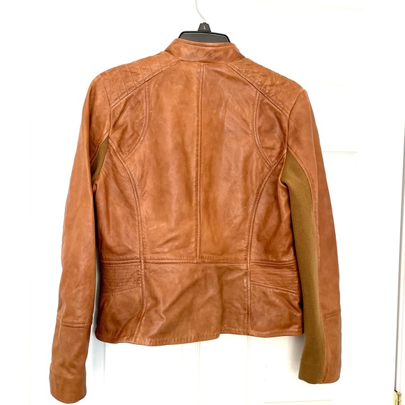 Bernardo Brown Leather Jacket - Women’s Large - Picture 2 of 7